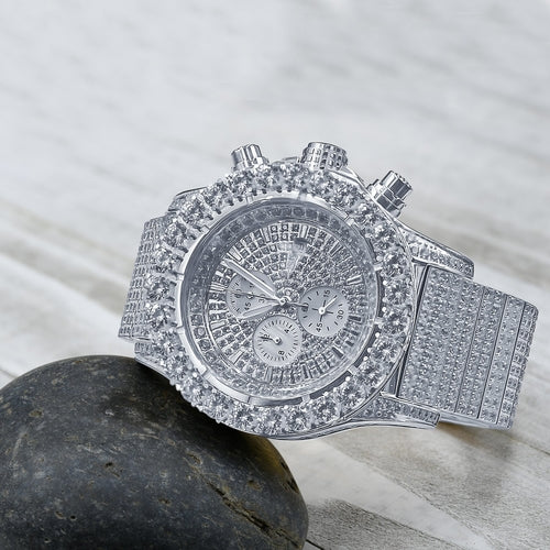Forte Stainless Steel Watch – Cubic Zirconia, Japan Movement